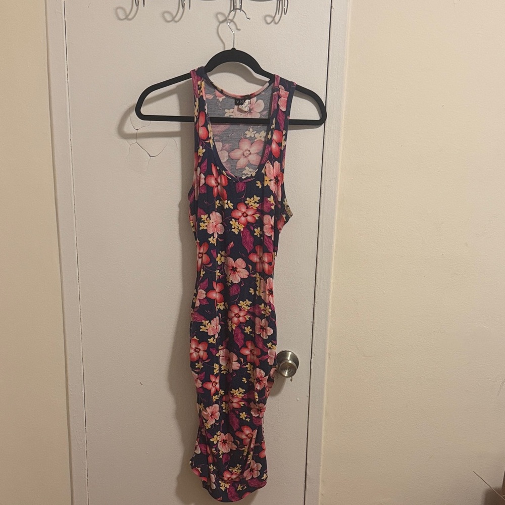 VENUS Floral Midi Dress in Pink and Purple